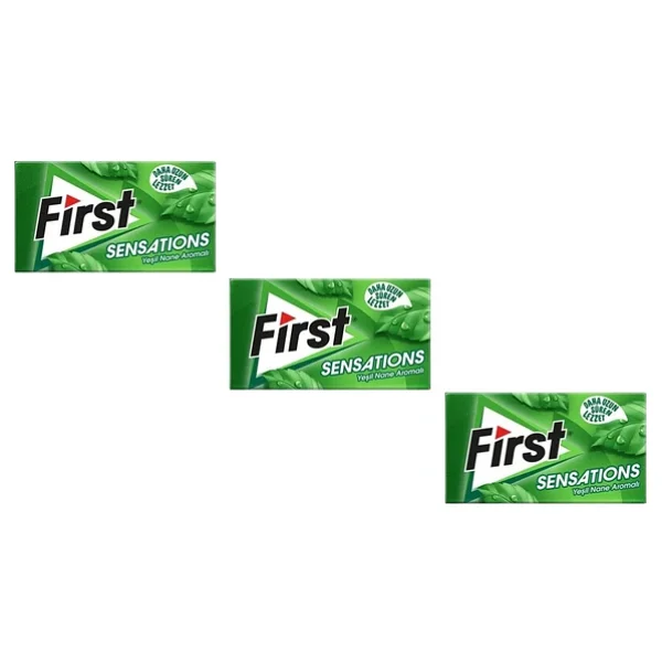 First Sensations Yeşil Nane Aromalı Şekersiz Tatlandırıcılı Sakız 3'lü - Görsel 3