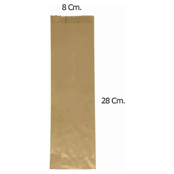 Kraft Baget Dürüm Şemua Kese Kağıdı - 8 X 28 Cm. - 0.5 Kg. - Ortalama 130 Ad - Paket - Görsel 4