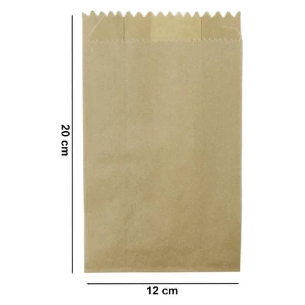 Kraft Baget Şemua Kese Kağıdı - 12 X 20 Cm. - 1500 Gr. - Ortalama 205 Ad - Paket - Görsel 4