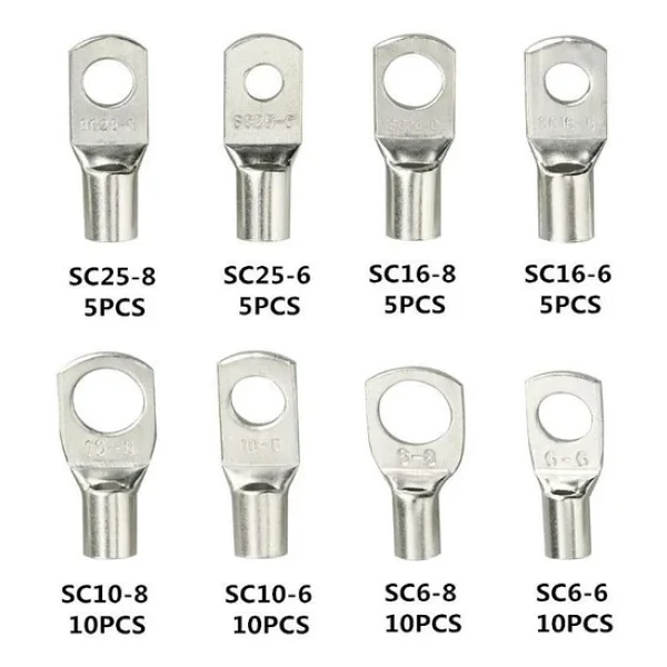 60 Adet Skp Sıkmalı Kablo Pabucu 6-25mm 8 Çeşit Şeffaf Çantada - Görsel 3