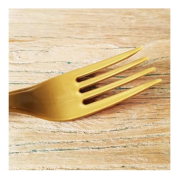 Plastik Gold Altın Renkli Lüx Parti Doğum Günü Çatal - 18 Cm. - 250 Adet Altın - Görsel 3