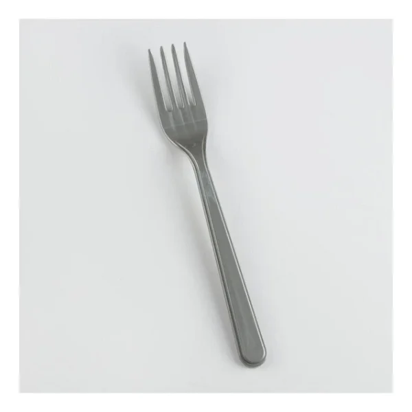 Plastik Gri Renkli Lüx Parti Doğum Günü Çatal - 18 Cm. - 25 Adetlik 5 Paket - Görsel 4