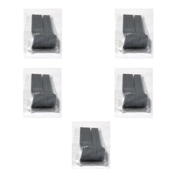 Plastik Gri Renkli Lüx Parti Doğum Günü Çatal - 18 Cm. - 25 Adetlik 5 Paket - Görsel 3