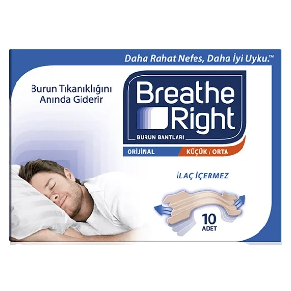 Breathe Right Orijinal Küçük - Orta Boy 10'lu Burun Bandı - Görsel 3