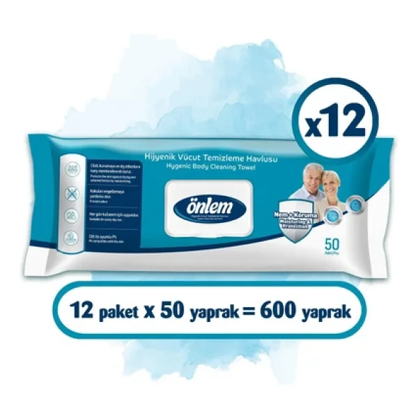 Önlem Vücut Temizleme Havlusu 50 X 12 Adet - Görsel 3