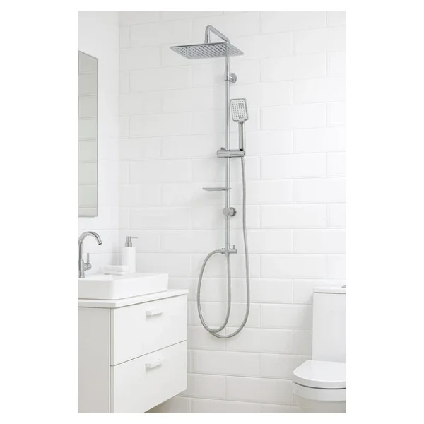 Artema Flow Square Krom Banyo Bataryası + Doppo Long Krom Tepe Duş Seti - Görsel 9