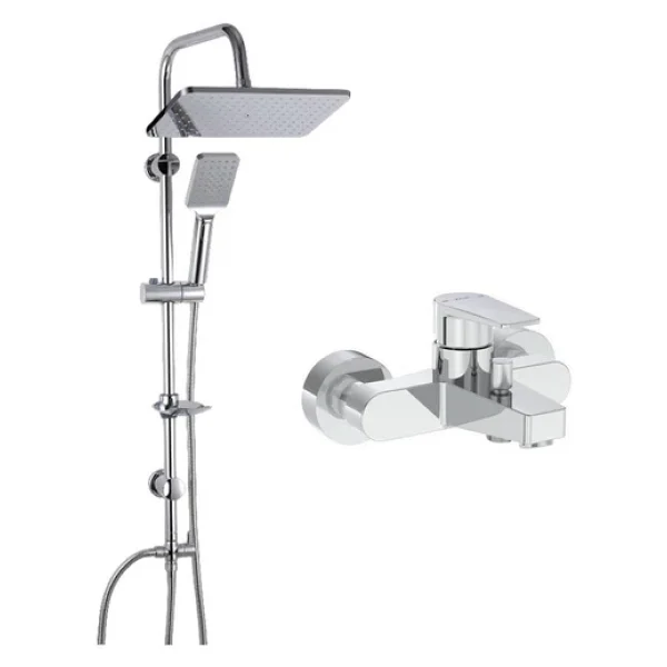 Artema Flow Square Krom Banyo Bataryası + Doppo Long Krom Tepe Duş Seti - Görsel 3