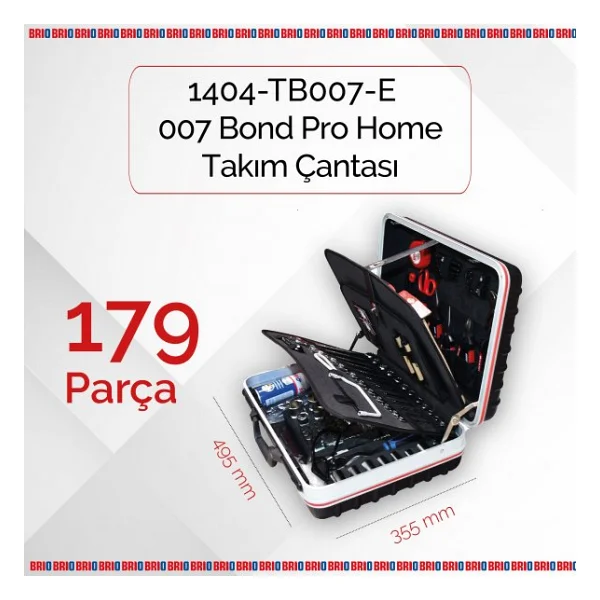Brio 007 Bond Pro Home 179 Parça Takım Çantası - Görsel 4