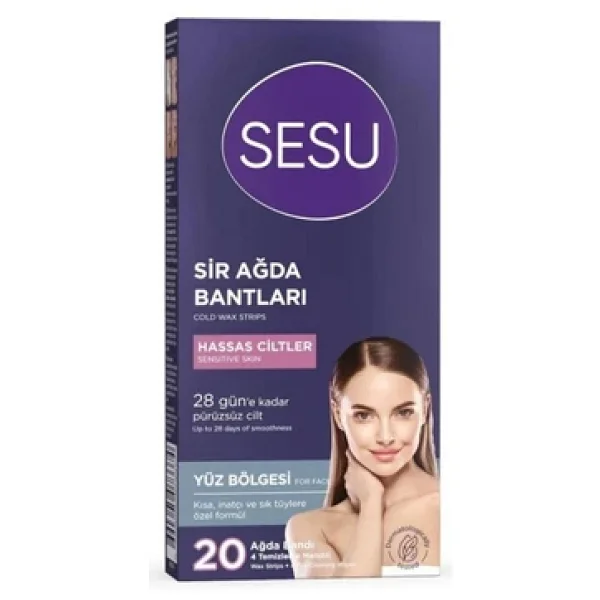 Sesu Hassas Ciltler İçin Yüze Özel 20'li Sir Ağda Bandı - Görsel 4