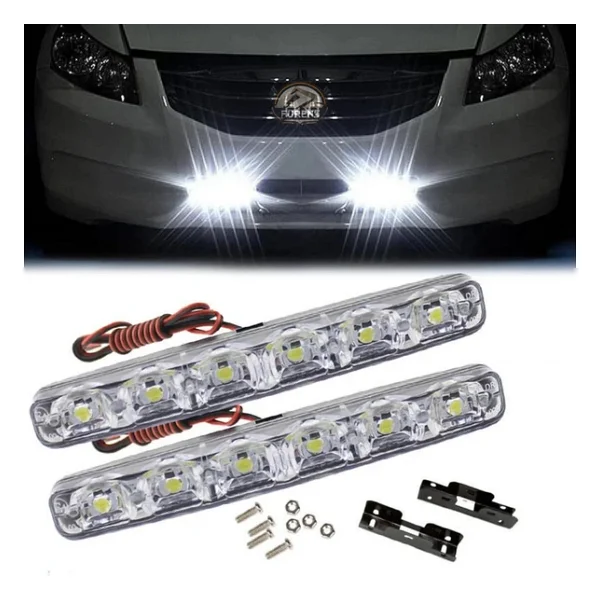 Mercekli 6 Ledli Beyaz Drl Gündüz Ledi 12v Sis Lambası Ledi Off Road Sis 12v - Görsel 2