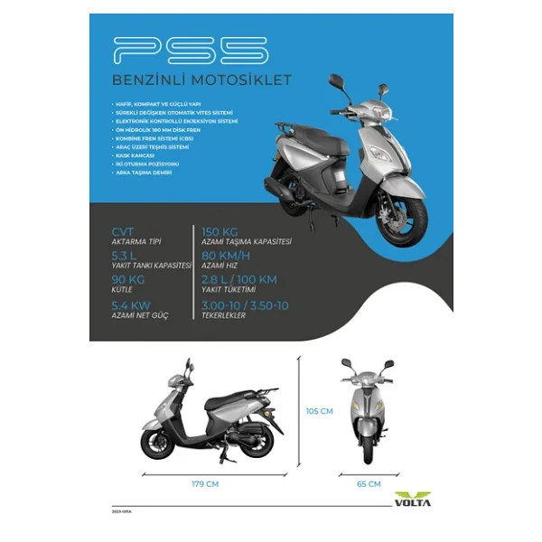 Apec PS5 125 Cc Scooter Motosiklet - Görsel 5