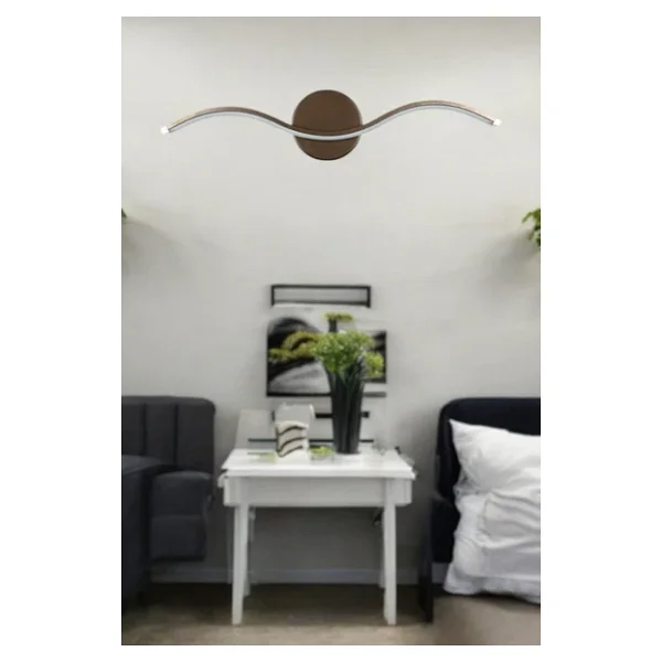 Legacy Wave Modern Tasarım Kahverengi Gün Işığı Ledli Banyo - Mutfak - Salon LED Duvar Aplik - Görsel 3