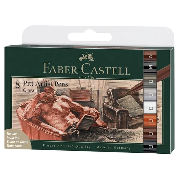 Faber-Castell Pitt Artist Classic 8'li Fırça Uçlu Çizim Kalemi Seti - Görsel 3
