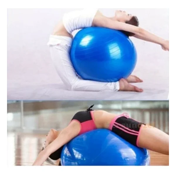 Slipt 65 Cm Mavi Pilates Topu Yoga Plates Egzersiz Topu Ball + Şişirme Pompası Seti - Görsel 2