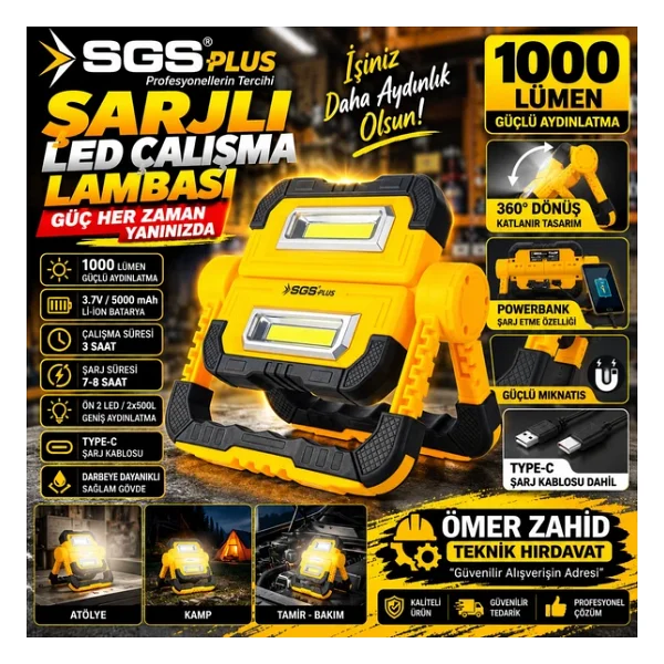 Sgs 5057 Şarjlı Projektör - Görsel 6