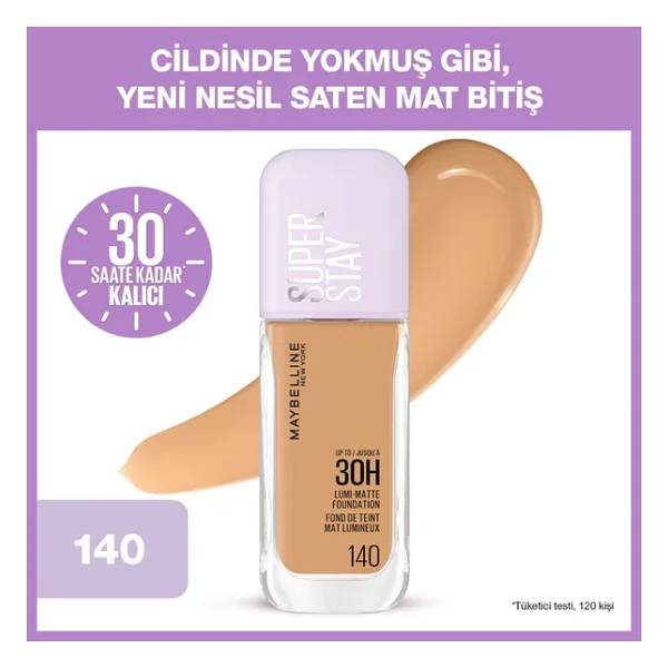 Maybelline New York Super Stay Lumi Matte 140 30 Ml Likit Fondöten - Görsel 3