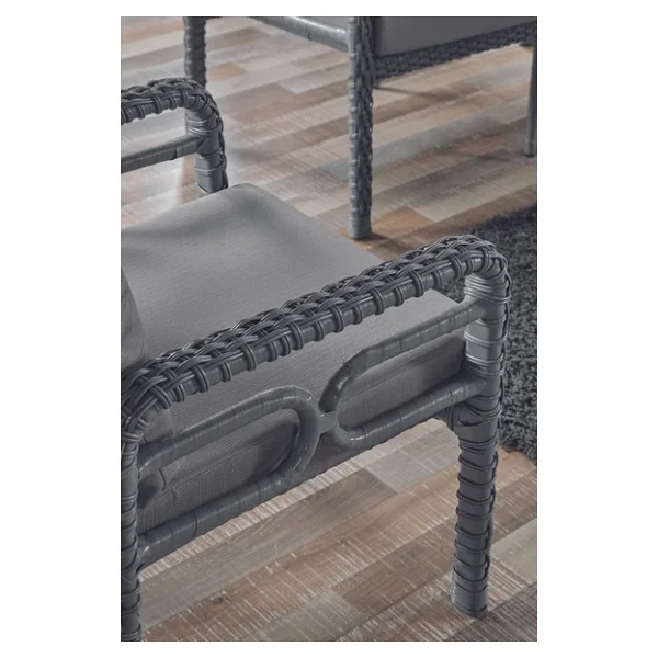 Evdemo Rio 2+1+1+Camlı Masa Rattan Gri Bahçe & Balkon Takımı - Görsel 7