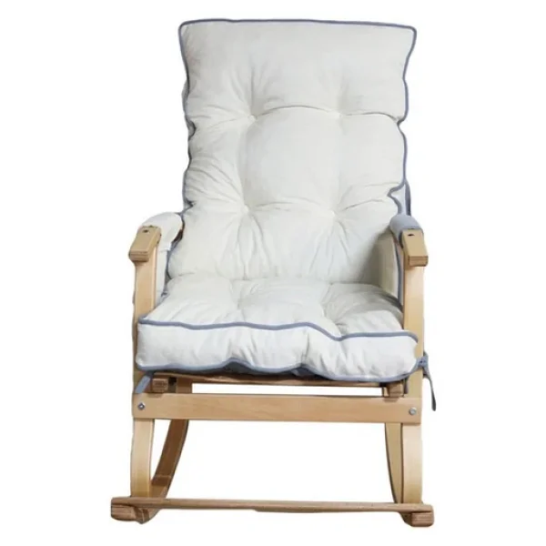 Reyo Home Asos Lüks Çift Minderli Sallanan Sandalye TV Koltuğu Yeşil/Krem - Görsel 7