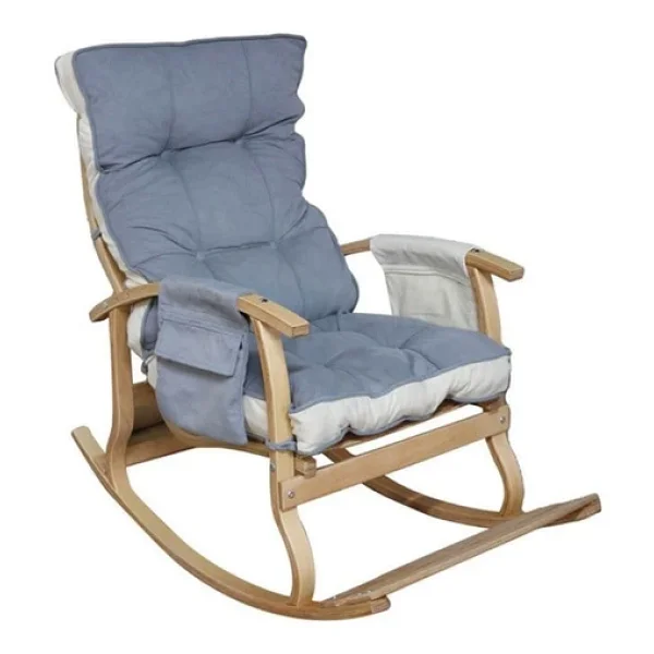 Reyo Home Asos Lüks Çift Minderli Sallanan Sandalye TV Koltuğu Yeşil/Krem - Görsel 3