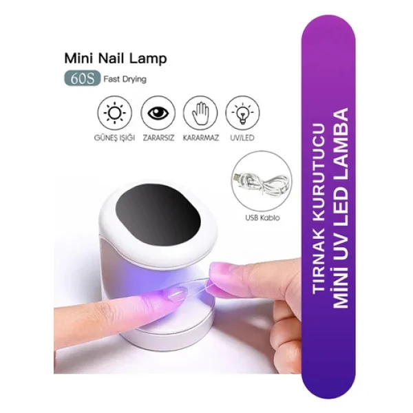 Fontenay Mini Uv LED Işık Uv LED Lamba Tırnak Kurutucu Oje Tırnak Kurutma Makinesi - Görsel 3