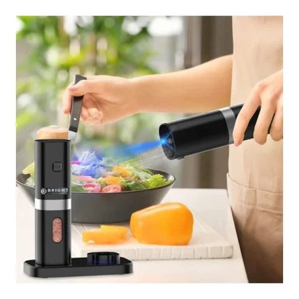 Bright Elegance Be-2220 2'li Standlı Pilli Tuz Ve Karabiber Öğütücü - Görsel 8