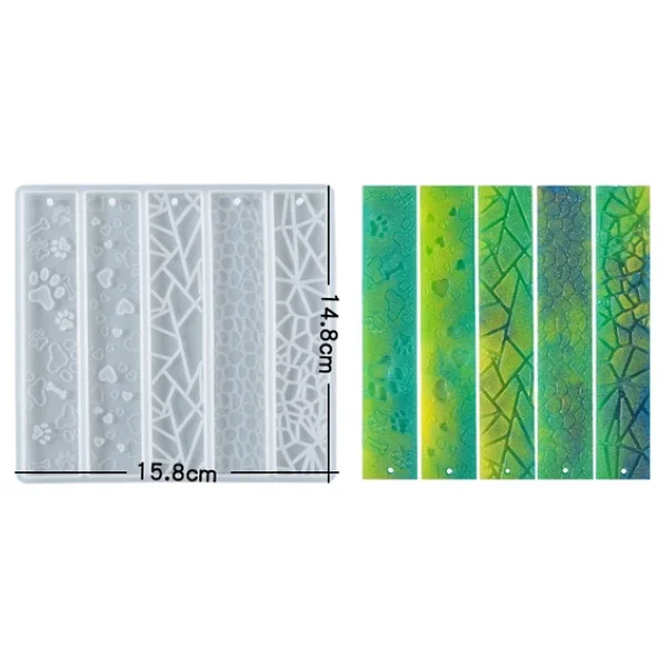 Epoksi Reçine Silikon Kalıp İthal Kalpli Patili Kitap Ayracı Beşli Silikon Kalıp Hb60215-0020 - Görsel 3
