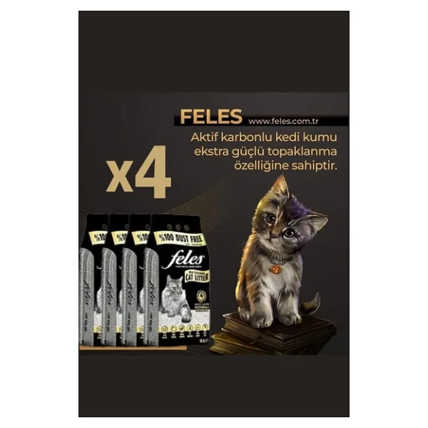 Feles Tozsuz 10 Lt 4'lü Kedi Kumu - Görsel 3