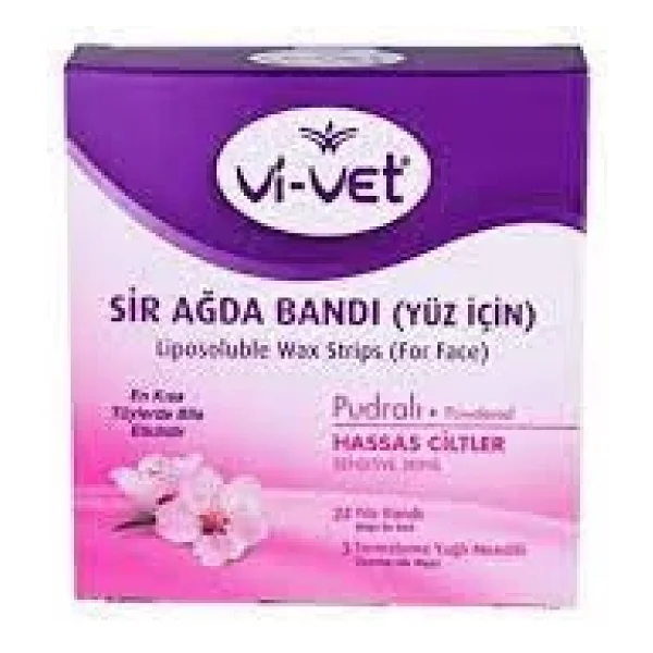 Vi-Vet Pudralı Hassas Ciltler İçin Yüze Özel 24'lü Sir Ağda Bandı - Görsel 2