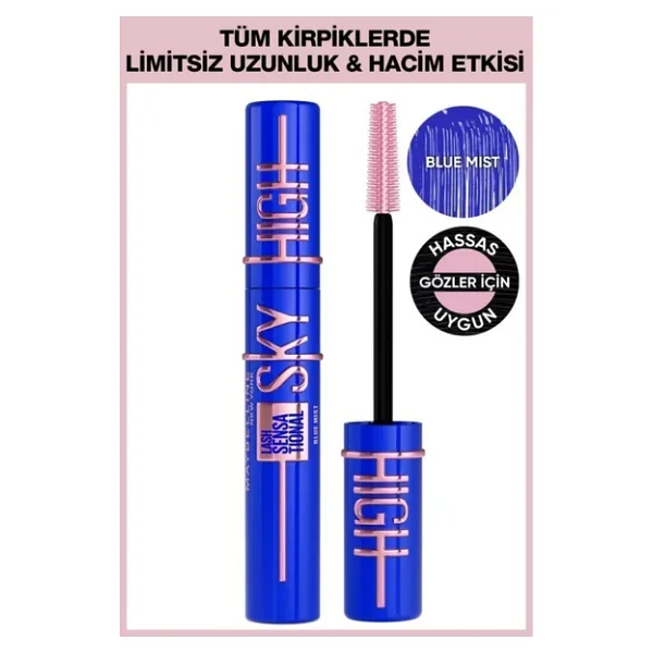 Maybelline New York Lash Sensational Sky High Mavi Maskara - Görsel 4