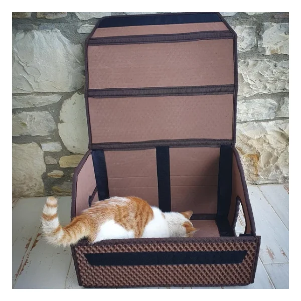 Bod Dış Mekan Yağmura Ve Soğuğa Dayanıklı Eva Kedi Evi Yuvası Kahve - Görsel 2