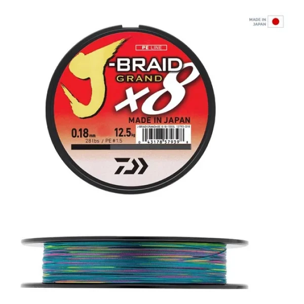 Daiwa J-Braid Grand 8x 300 M 0.18 Mm 12.5 Kg Multicolor İp Misina - Görsel 3