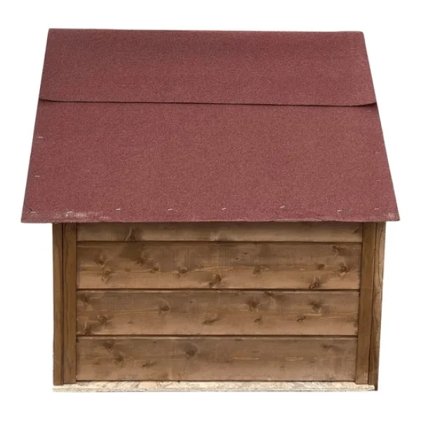 Reyo Pet Suya Soğuğa Dayanıklı Lüks Büyük Boy Ahşap Köpek Kulubesi Sokak Köpek Evi Kırmızı Çatılı 100x100x78 Cm Ceviz - Görsel 7