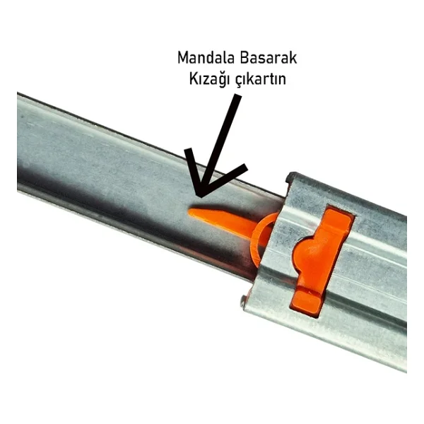 45 Cm Teleskopik Bilyalı Kızak Çekmece Rayı -1 Çekmecelik Takım - Görsel 5