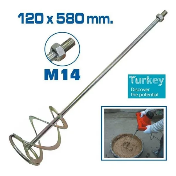 Topshop Th14343 Boya Alçı Ve Harç Karıştırıcı Uç 120x580 Mm - Görsel 3