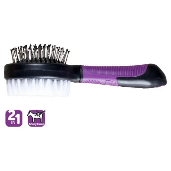 Karlie 21x6x6 Cm Çift Taraflı Tarak Fırça - Mor/Siyah - Görsel 4