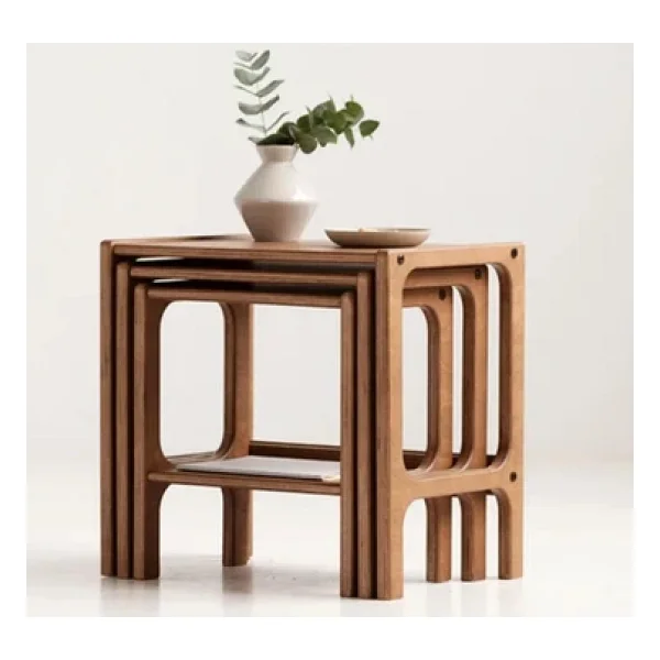 Woodesk Line, Ahşap Zigon Sehpa, 50x50, Tik Renk, Cpt4740-50 - Görsel 3