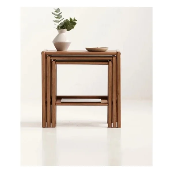 Woodesk Line, Ahşap Zigon Sehpa, 50x50, Tik Renk, Cpt4740-50 - Görsel 7