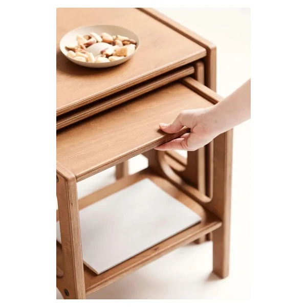 Woodesk Line, Ahşap Zigon Sehpa, 50x50, Tik Renk, Cpt4740-50 - Görsel 4