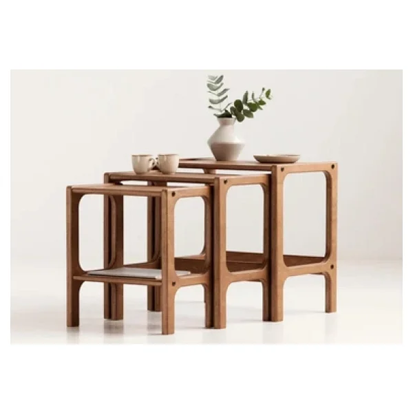 Woodesk Line, Ahşap Zigon Sehpa, 50x50, Tik Renk, Cpt4740-50 - Görsel 2