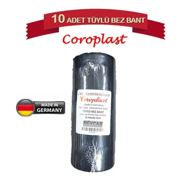 10 Adet Coroplast Tüylü Bez Bant 19mm X 15 Metre Ref:8551 - Görsel 6