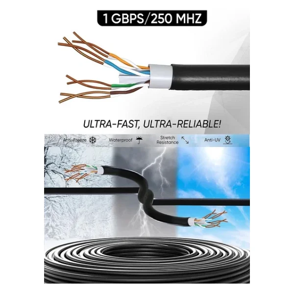 Mpia Nc-1 Outdoor 305 Metre Cat6 Ftp Cift Katmanli Dis Ortam Network Internet Kablosu - Görsel 7