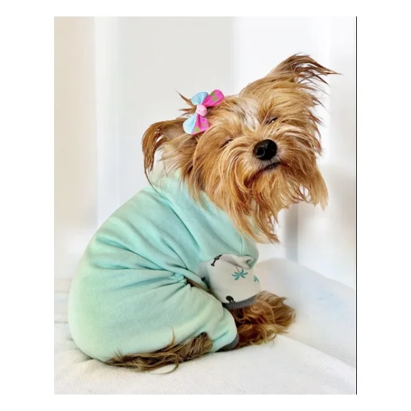 Minty Palm Kalın Penye Köpek Tulum Pijama - Görsel 3