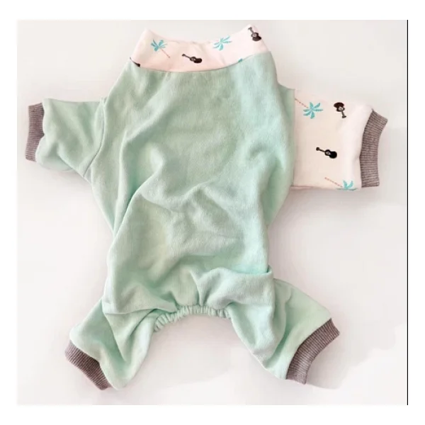 Minty Palm Kalın Penye Köpek Tulum Pijama - Görsel 4