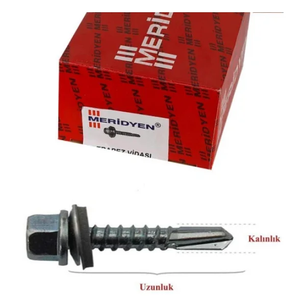 Meridyen Trapez Çatı Vidası 5.5x32 (500'lü Paket) - Görsel 3