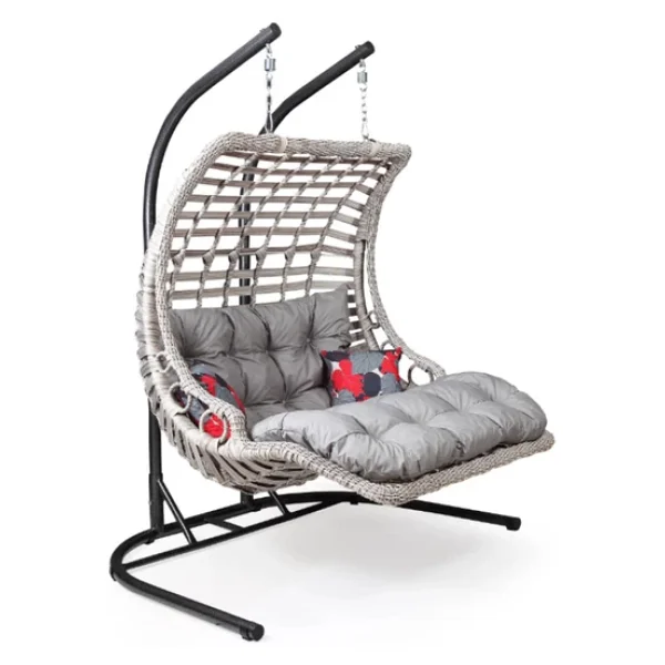 Capri Swing Bodrum Double Ciftli Rattan Bahce Salincagi Rehome - Görsel 7