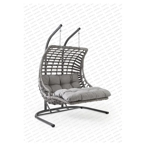 Capri Swing Bodrum Double Ciftli Rattan Bahce Salincagi Rehome - Görsel 6