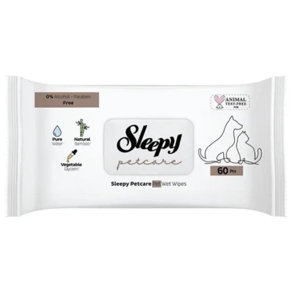 Sleepy Petcare Evcil Hayvan Islak Havlusu 60 X 6 Adet (360 Yaprak) - Görsel 8