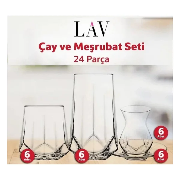 Lav Alya 24 Parça Bardak Seti - Görsel 3
