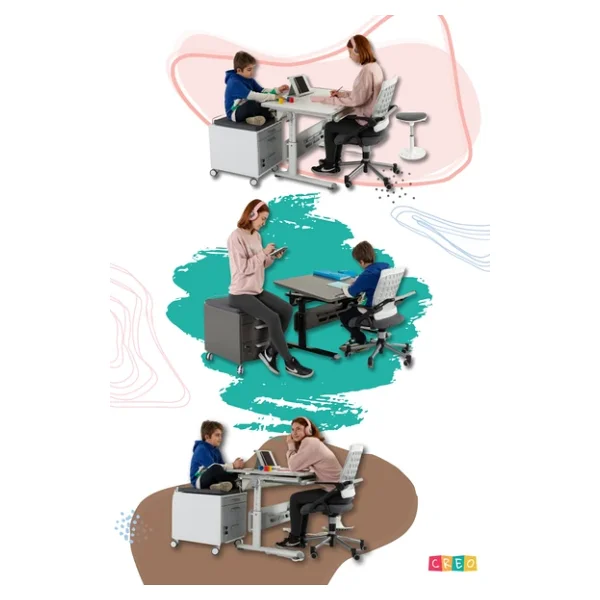 Creo Mobili Yükseklik Ve Eğim Ayarlı, Vega Standart Bilgisayar, Ofis Ve Çalışma Masası Beyaz/Fuşya - Görsel 9