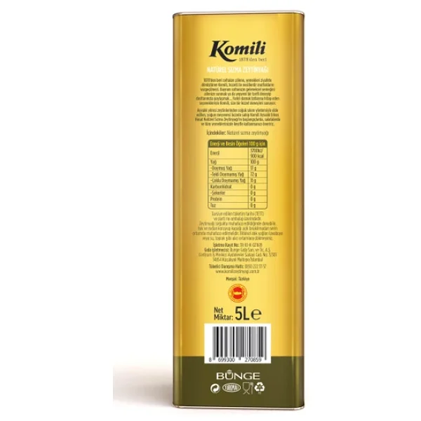 Komili Ayvalık Erken Hasat Natürel Sızma Zeytinyağı 5 Lt - Görsel 4